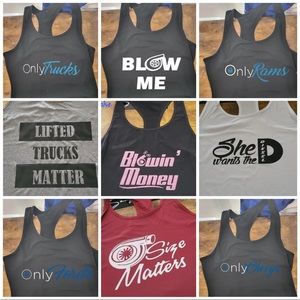 Custom Racer Backs and T Shirts